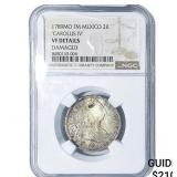1789 Colonial Spain Silver 2 Reales NGC VF Details