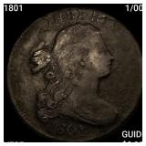 1801 1/000 Draped Bust Large Cent ABOUT UNC