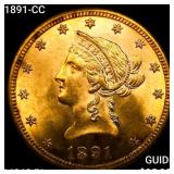 1891-CC $10 Gold Eagle CHOICE BU PL