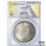 1897-S Morgan Silver Dollar ANACS MS63