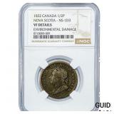 1832 Canada, Nova Scotia Copper 1/2 Penny NGC VF D