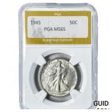 1945 Walking Liberty Half Dollar PGA MS65
