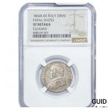 1866-R Papal States Pius IX Silver 20 Baiochi NGC