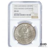 1953 S. Rhodesia Silver Crown NGC MS64