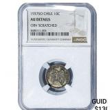 1937-SO Chile Silver 10 Centavos NGC AU Details