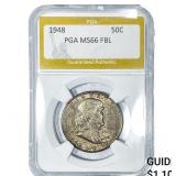 1948 Franklin Half Dollar PGA MS66 FBL