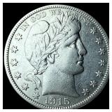 1915-S Silver Barber Half Dollar CLOSELY UNCIRCULA
