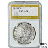 1878 8TF Morgan Silver Dollar PGA AU58