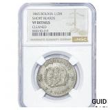 1865 Bolivia Silver 1/2 Melgarejo NGC VF Details