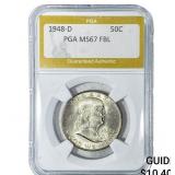 1948-D Franklin Half Dollar PGA MS67 FBL