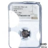 1747-52 Colonial Spain Silver 1/2 Real Cob NGC VG8