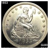 1853 Seated Liberty Quarter CHOICE BU