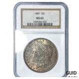 1887 Morgan Silver Dollar NGC MS63