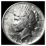 1921 Silver High Relief Peace Dollar CHOICE  AU