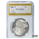 1881-S Morgan Silver Dollar PGA MS64+