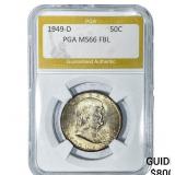 1949-D Franklin Half Dollar PGA MS65 FBL