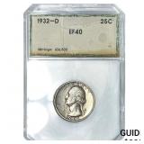1932-D Washington Silver Quarter PCI EF40