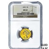 1893 $5 Gold Half Eagle NGC MS62