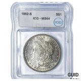 1882-S Morgan Silver Dollar ICG MS64