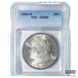 1881-S Morgan Silver Dollar ICG MS65