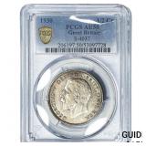 1930 Great Britain Silver Half Crown PCGS AU50