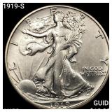 1919-S Walking Liberty Half Dollar CHOICE AU