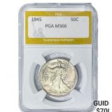 1945 Walking Liberty Half Dollar PGA MS66