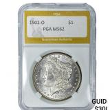 1902-O Morgan Silver Dollar PGA MS62