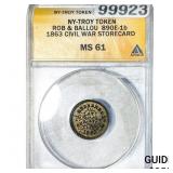 1863 Civil War Token Rob & Ballou ANACS MS61