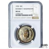 1950 Booker T Half Dollar NGC MS64