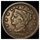 1846 Braided Hair Large Cent ABOUT  UNCIRCULATED