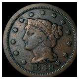 1848 Braided Hair Large Cent NEARLY UNCIRCULATED