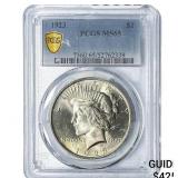 1923 Silver Peace Dollar PCGS MS65