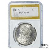 1881-S Morgan Silver Dollar PGA MS64