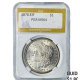 1878 8TF Morgan Silver Dollar PGA MS64