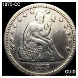 1875-CC Seated Liberty Quarter CLOSELY UNC