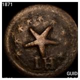 1871 Hawaii Wailuku 12 1/2 Cents Narrow Starfish