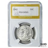 1942 Walking Liberty Half Dollar PGA MS65