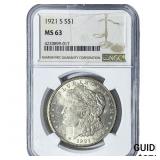 1921-S Morgan Silver Dollar NGC MS63