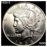 1934-S Silver Peace Dollar GEM BU