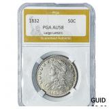 1832 Capped Bust Half Dollar PGA AU58 Large Letter