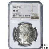 1881-S Morgan Silver Dollar NGC MS66