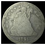 1891-S Silver Seated Liberty Quarter NICELY  CIRC