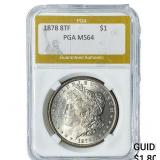 1878 8TF Morgan Silver Dollar PGA MS64