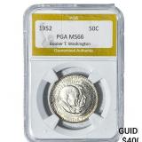 1952 Booker T Half Dollar PGA MS66
