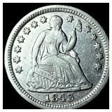 1843 Seated Liberty Half Dime ABOUT UNCIRCULATED