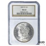 1883-CC Morgan Silver Dollar NGC MS64