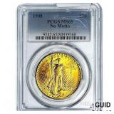 1908 $20 Gold Double Eagle PCGS MS65 No Motto
