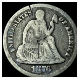 1876-CC Silver Seated Liberty Dime LIGHTLY CIRCULA