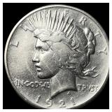 1921 Silver High Relief Peace Dollar CHOICE  AU